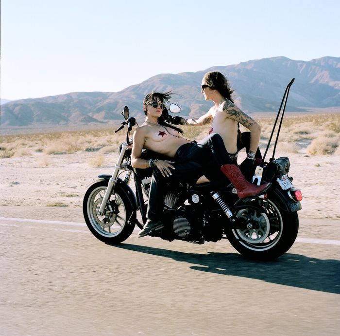 Girls on a motorcycle in Tijuana